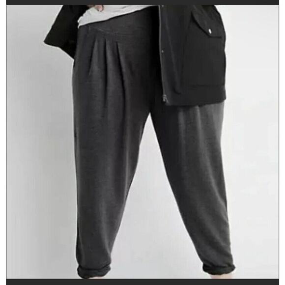 Ryllace Women's High Rise Pleated Joggers Charcoal Gray Size 3X Plus $168 - Picture 1 of 6